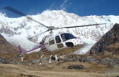 Everest Heli Tour, Heli in Mountain